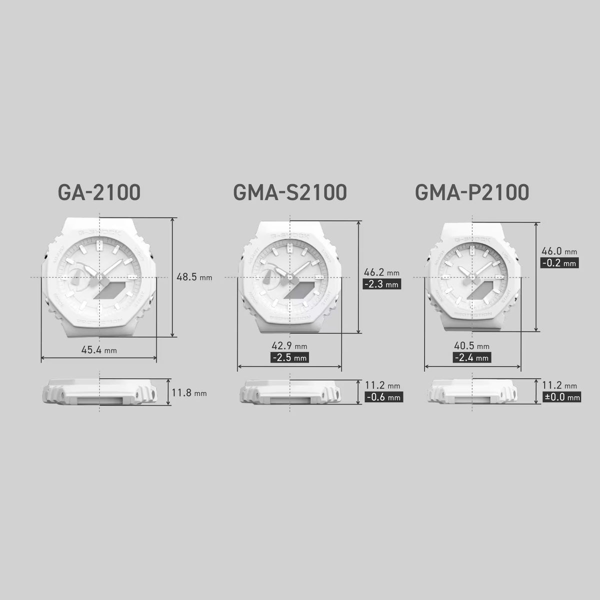 Casio G-Shock GMA-P2100SR-7A Damenuhr Transparent Rosé