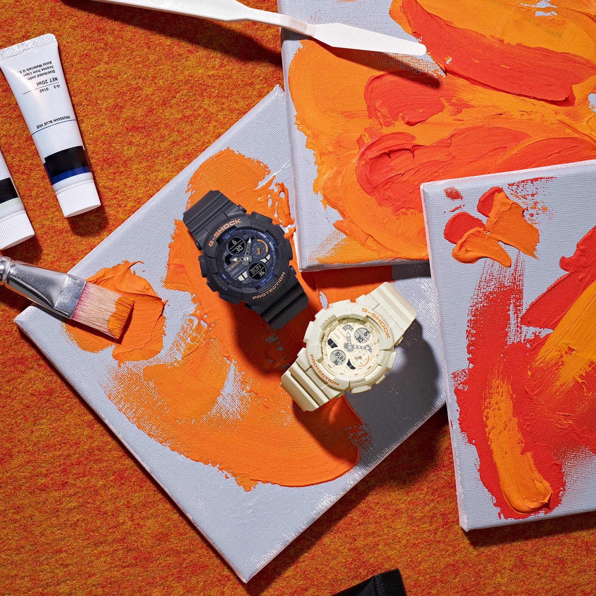 Casio G-Shock GMA-S140-7A Women's Watch Beige Orange