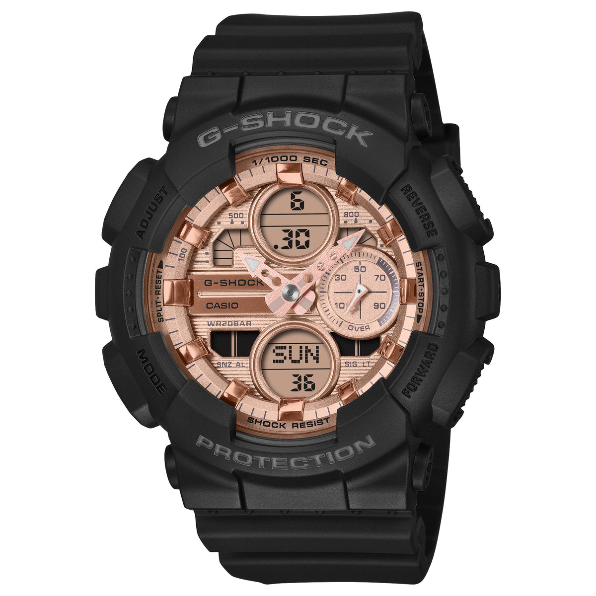Casio G-Shock GMA-S140PG-1A Damen Armbanduhr Schwarz Roségold