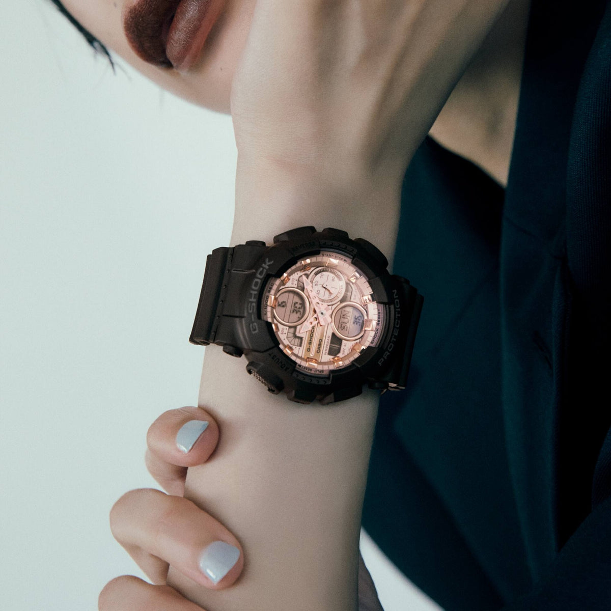 Casio G-Shock GMA-S140PG-1A Damen Armbanduhr Schwarz Roségold