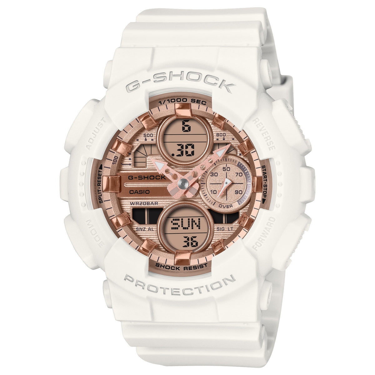 Casio G-Shock Damenuhr GMA-S140PG-7A Weiß Roségold
