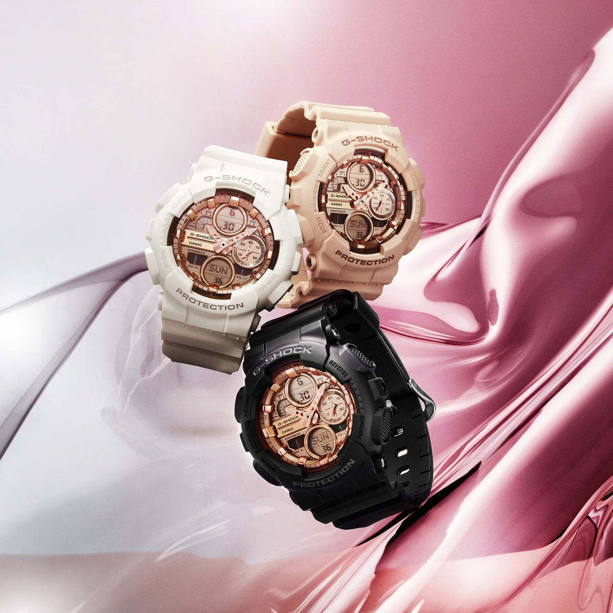 Casio G-Shock Damenuhr GMA-S140PG-7A Weiß Roségold