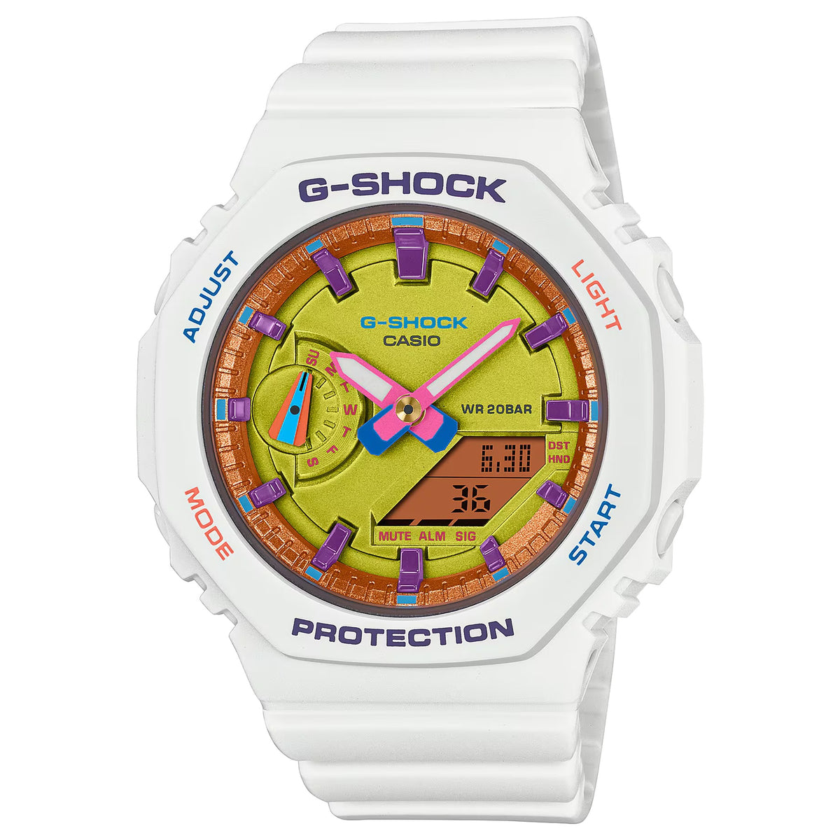 Casio G-Shock Damenuhr GMA-S2100BS-7A Weiß Mehrfarbig