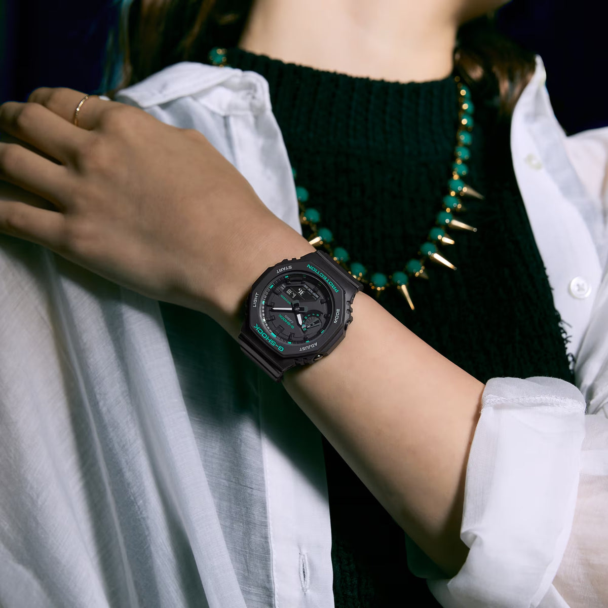 Casio G-Shock GMA-S2100GA-1A Damenuhr Schwarz Grün
