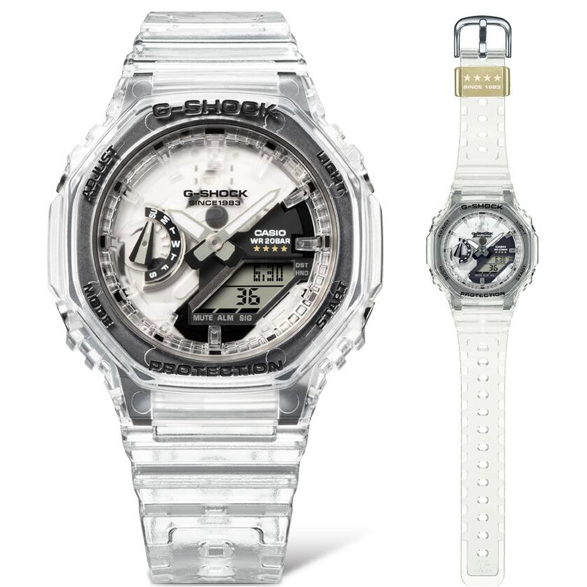 Casio G-Shock GMA-S2140RX-7A Damenuhr, Silber, Transparent