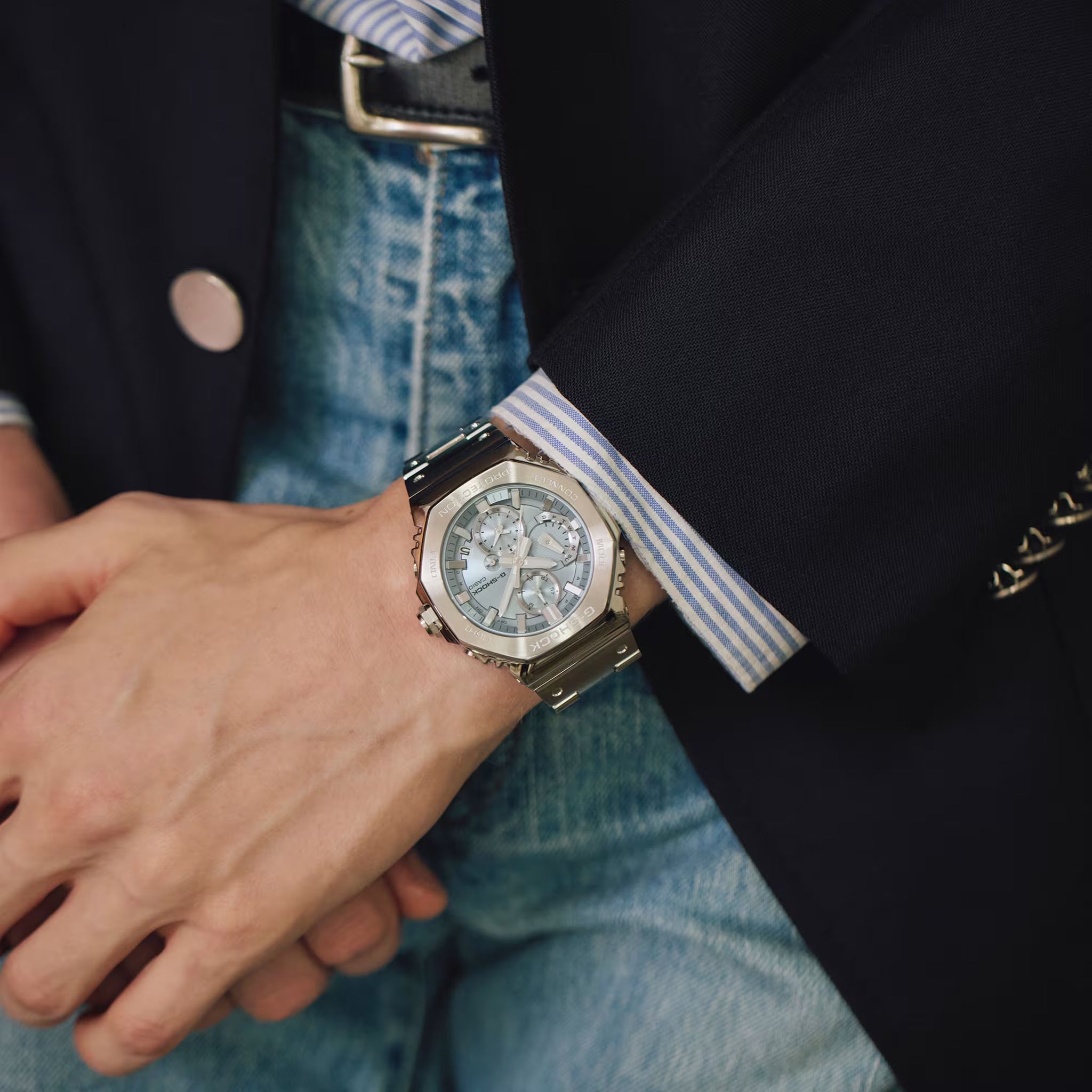 Casio G-Shock GMC-B2100AD-2A Herrenuhr Silber Blau