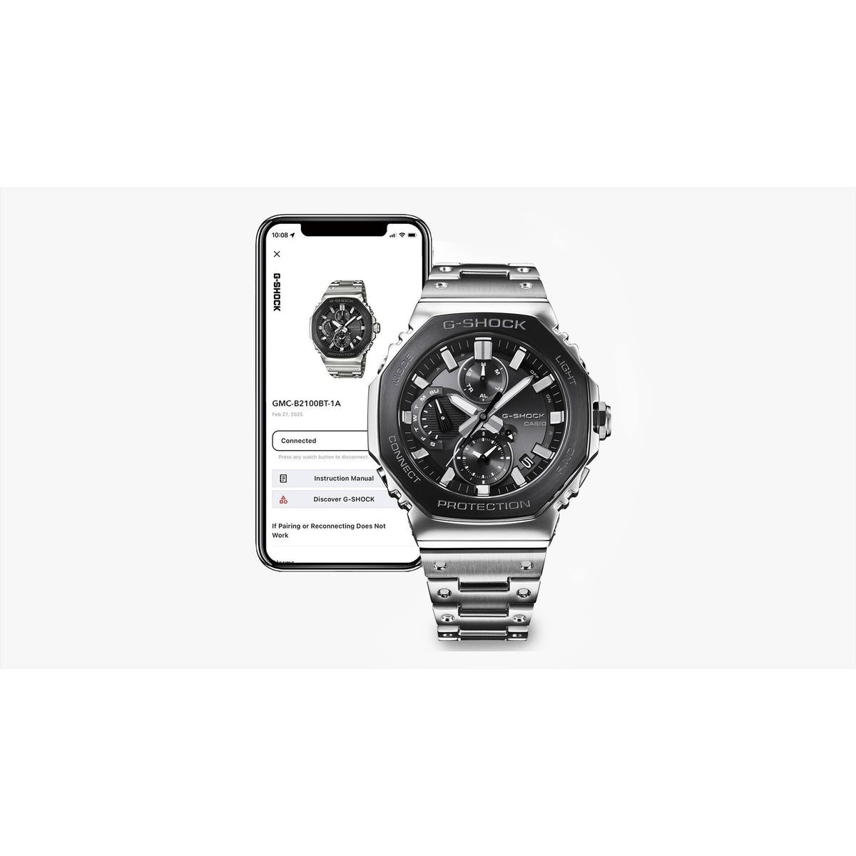Casio G-Shock Herrenuhr GMC-B2100BT-1A Silber Schwarz