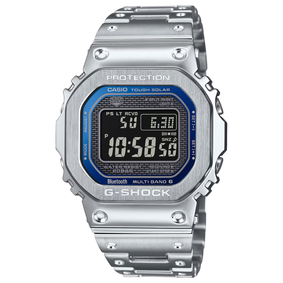 Casio G-Shock GMW-B5000D-2 Herrenuhr Silber Blau
