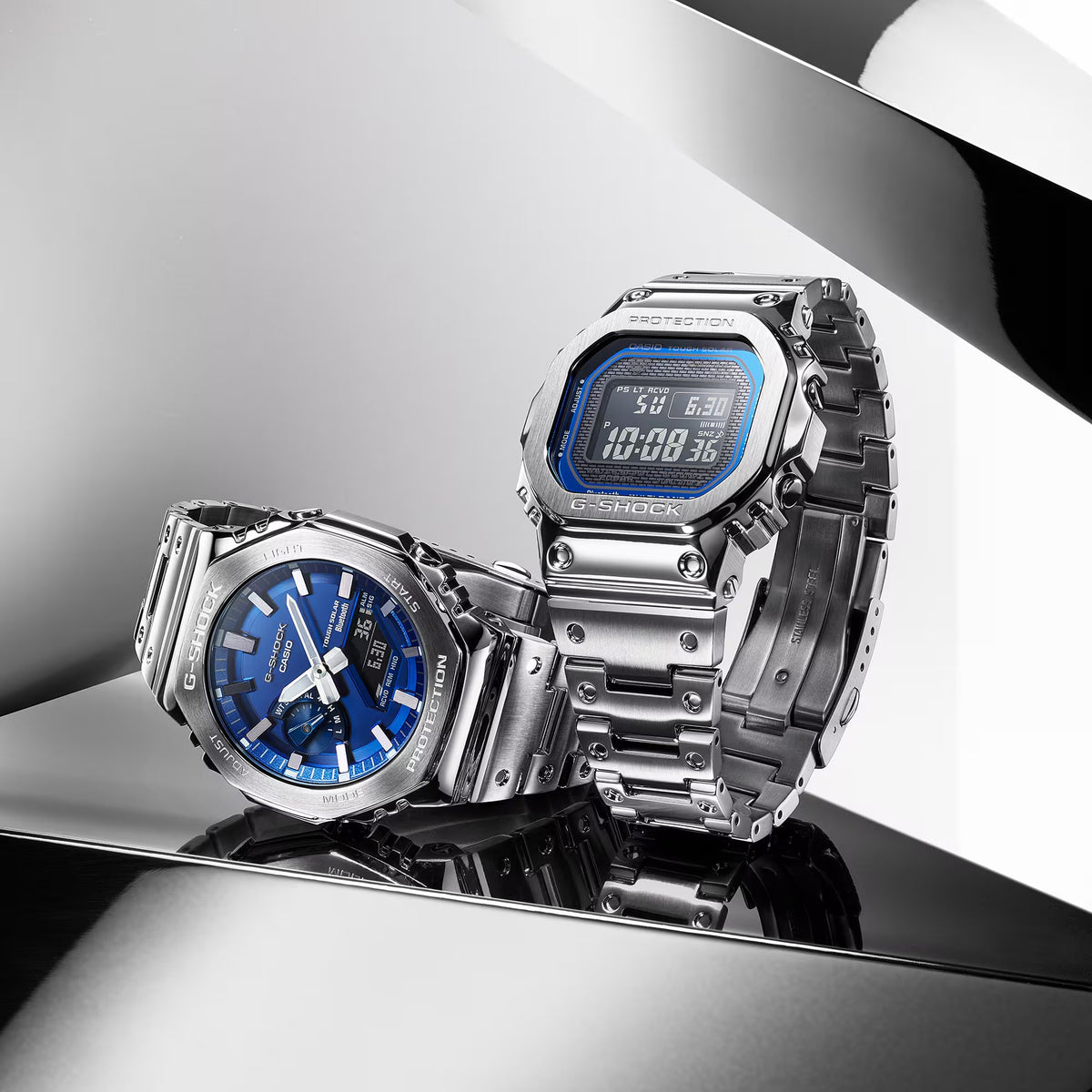 Casio G-Shock GMW-B5000D-2 Herrenuhr Silber Blau