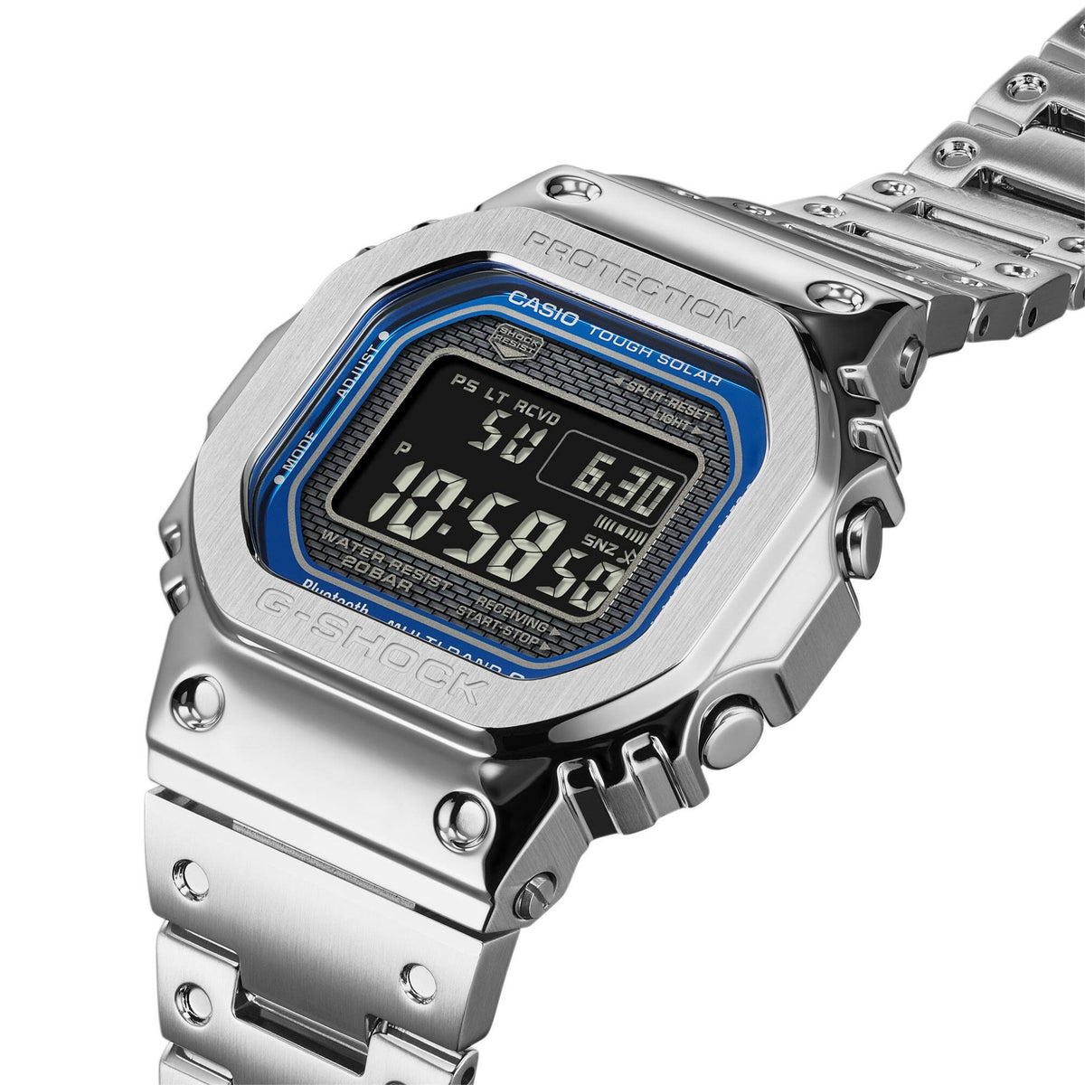 Casio G-Shock GMW-B5000D-2 Herrenuhr Silber Blau
