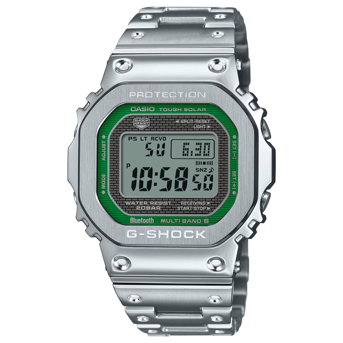 Casio G-Shock GMW-B5000D-3 Herrenuhr Silber Grün
