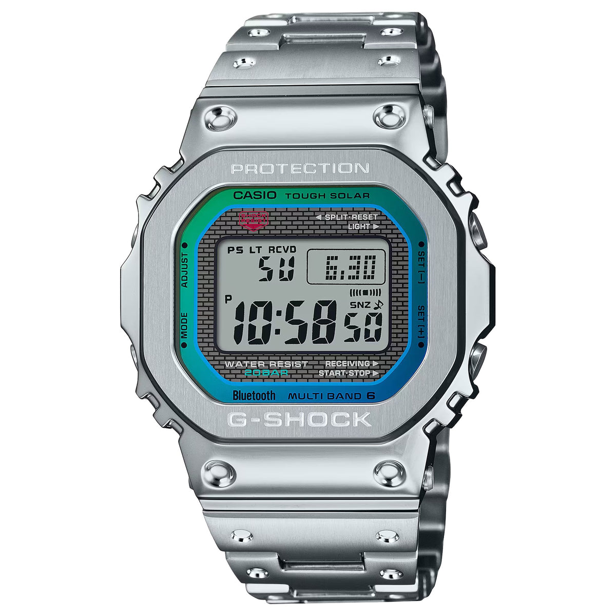 Casio G-Shock GMW-B5000PC-1 Herrenuhr Silber Mehrfarbig