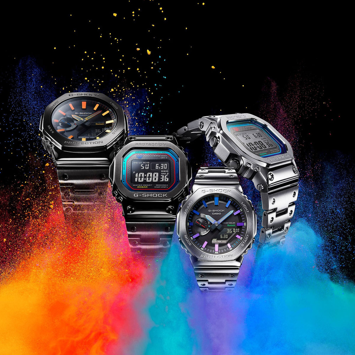 Casio G-Shock GMW-B5000PC-1 Herrenuhr Silber Mehrfarbig