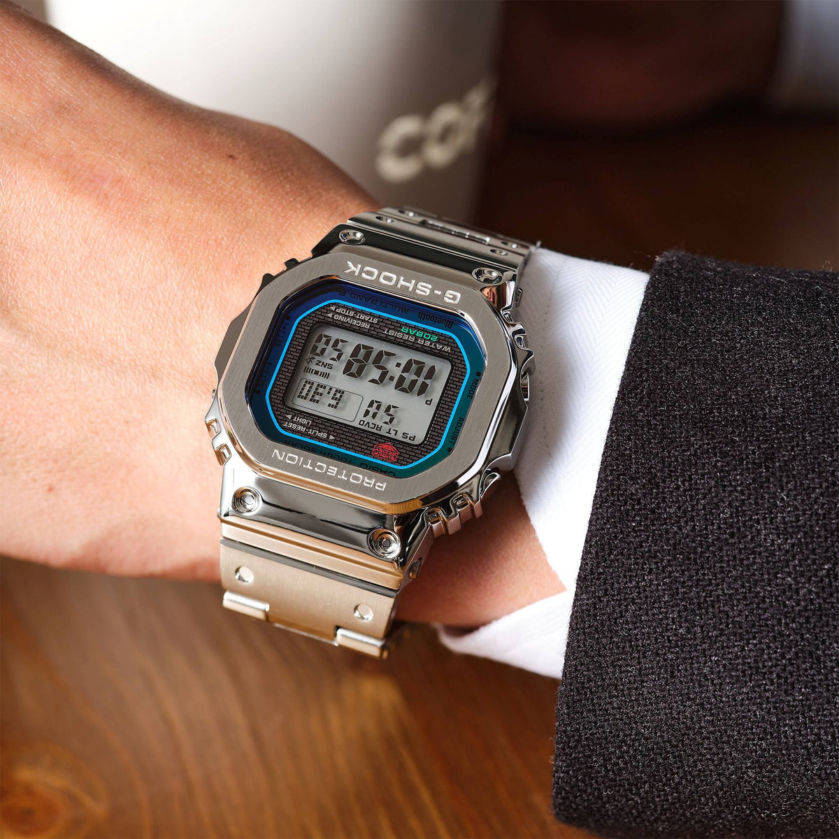 Casio G-Shock GMW-B5000PC-1 Herrenuhr Silber Mehrfarbig