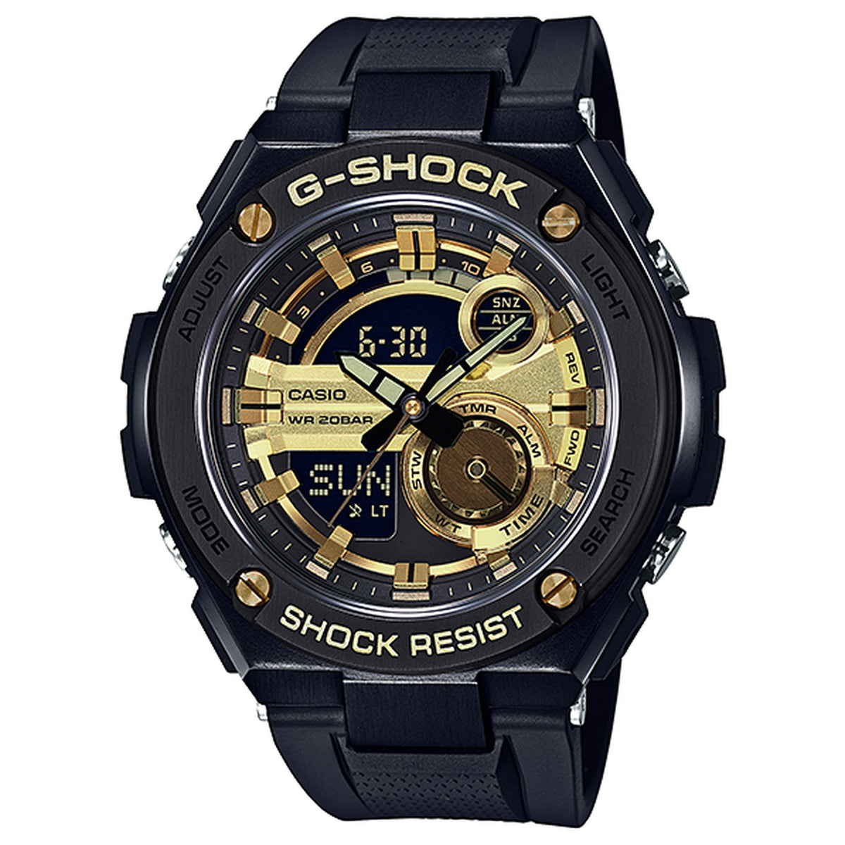 Casio G-Shock GST-210B-1A9 Herrenuhr Schwarz Gold