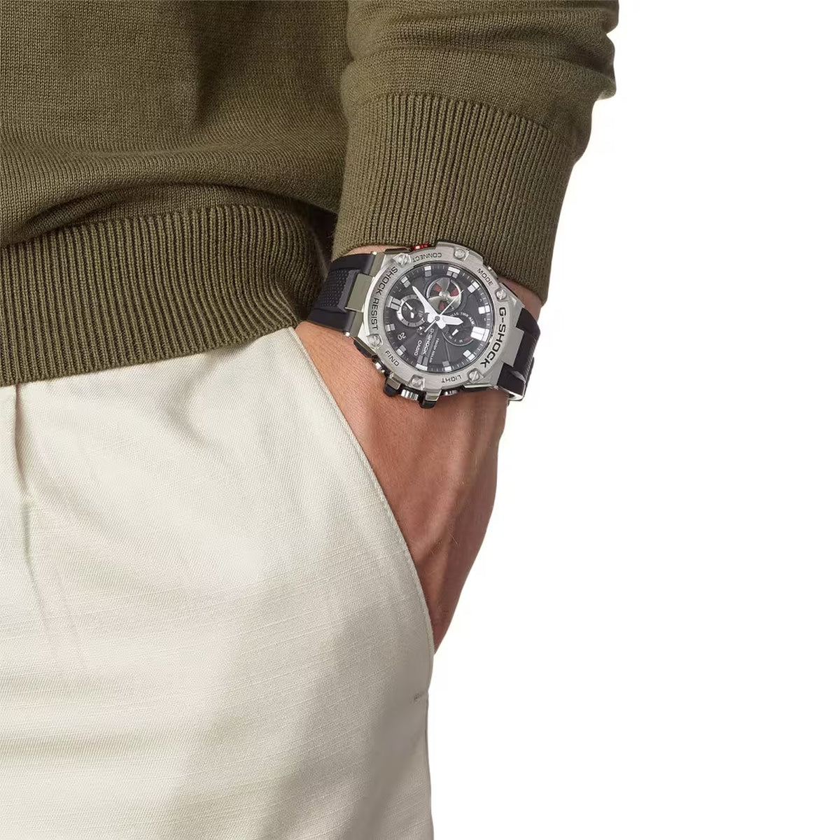 Casio G-Shock GST-B100-1A Herrenuhr Silber Schwarz