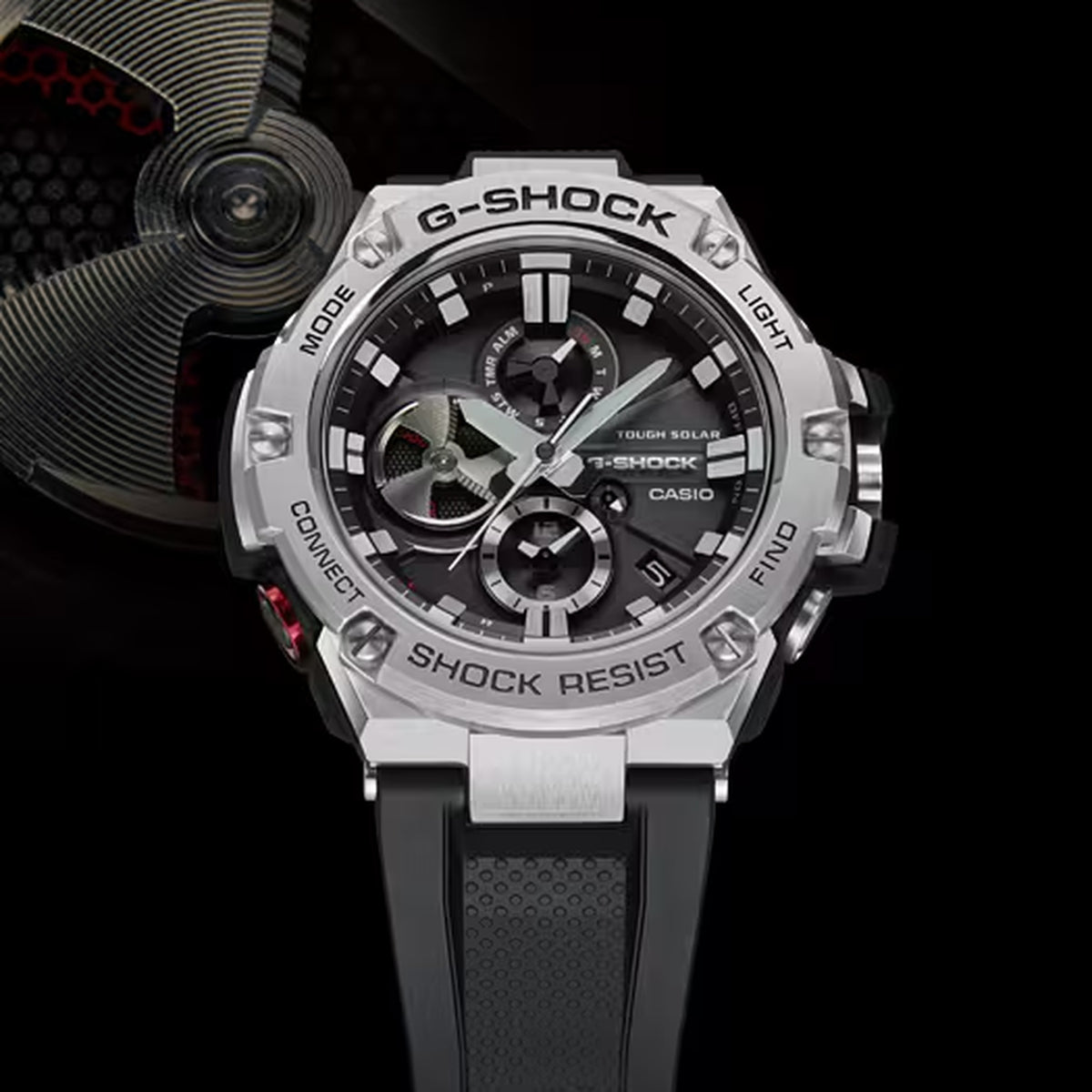 Casio G-Shock GST-B100-1A Herrenuhr Silber Schwarz