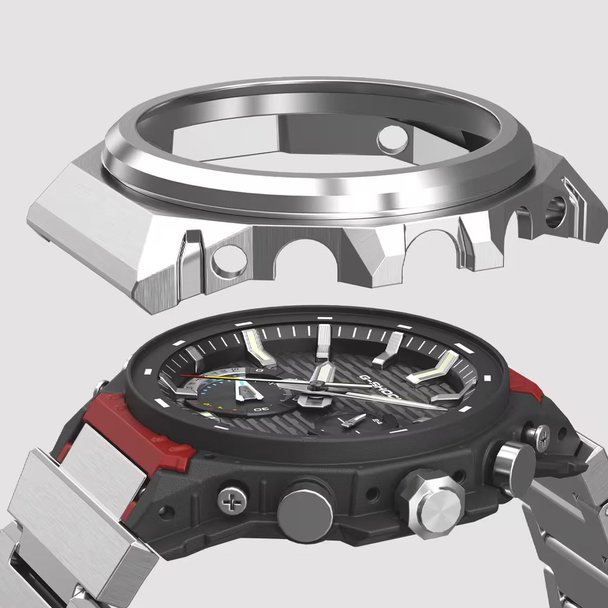 Casio G-Shock GST-B1000D-1A Herrenuhr Silber Schwarz