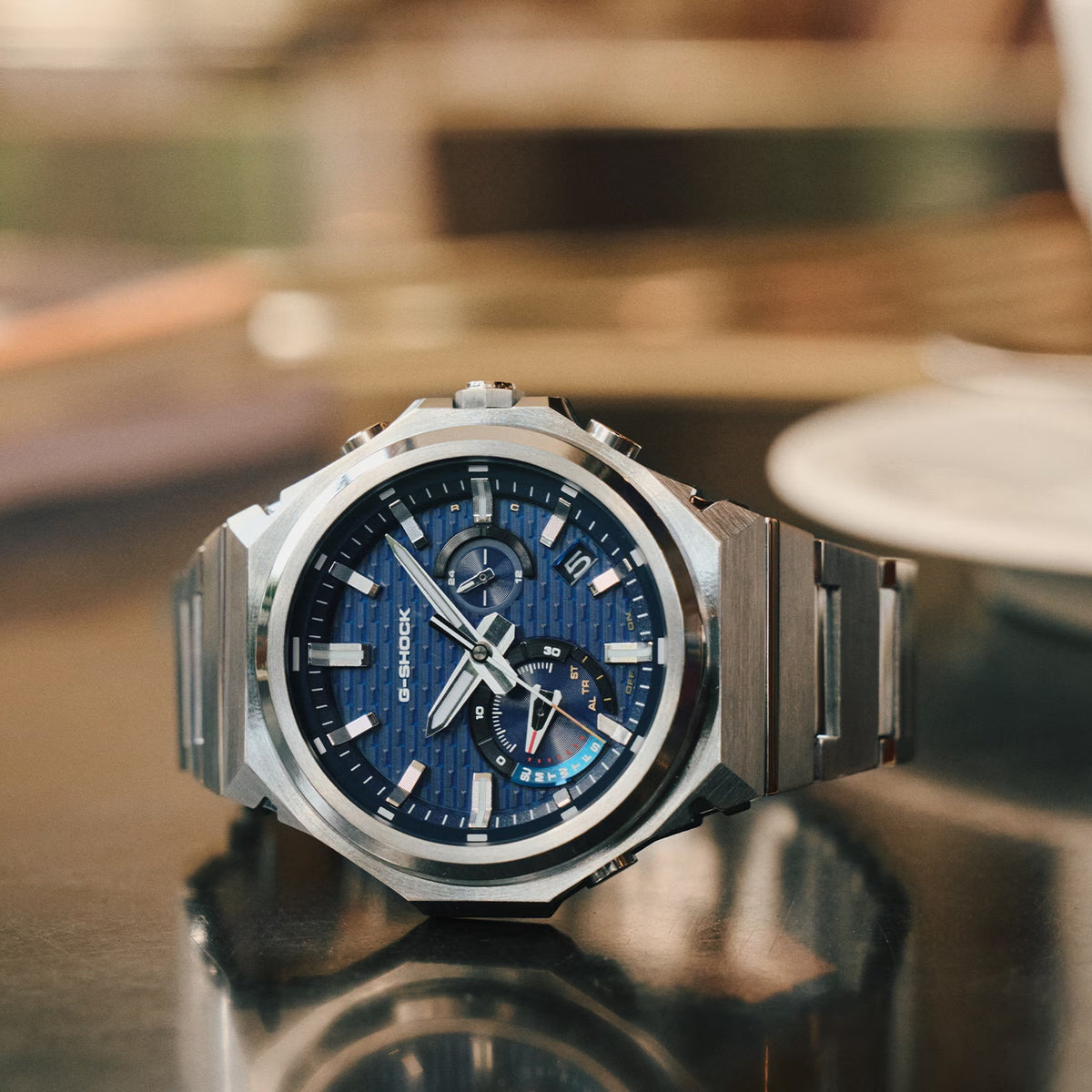 Casio G-Shock Uhr GST-B1000D-2A Herren Silber Blau