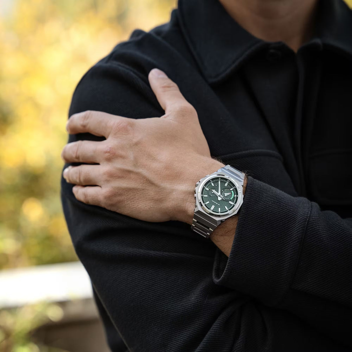 Casio G-Shock GST-B1000D-3A Herrenuhr Silber Grün