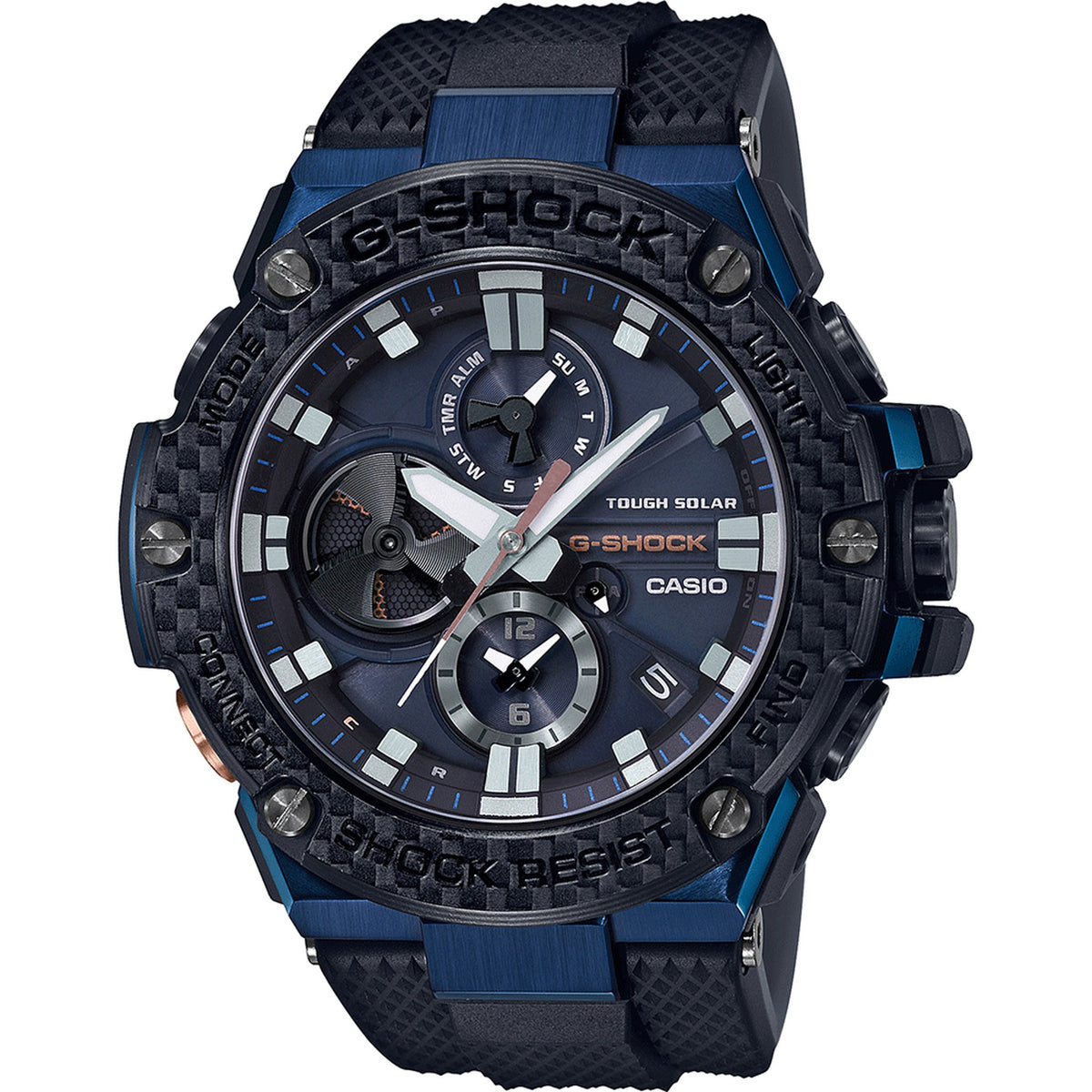 Casio G-Shock GST-B100XB-2A Herrenuhr Carbon Schwarz Blau