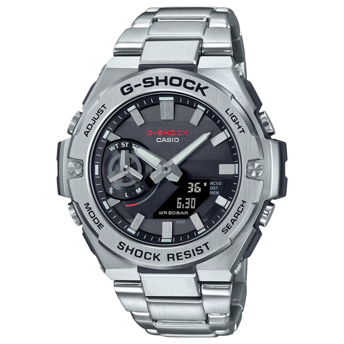 Casio G-Shock GST-B500D-1A Herrenuhr Silber Schwarz