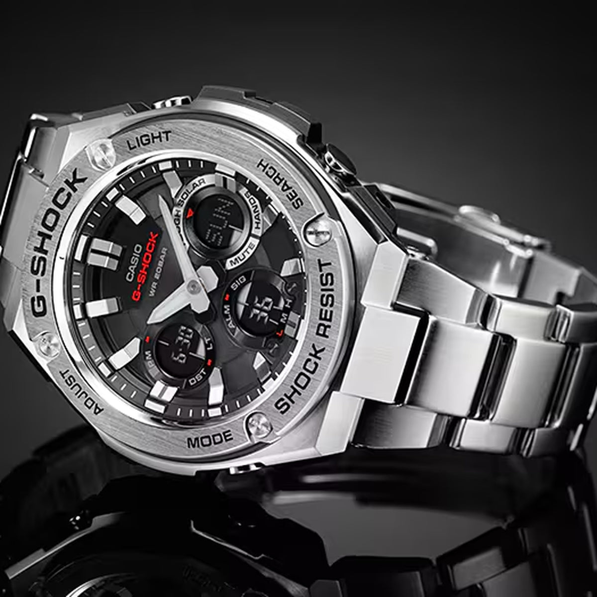 Casio G-Shock GST-S110D-1A Men's Watch Silver Black