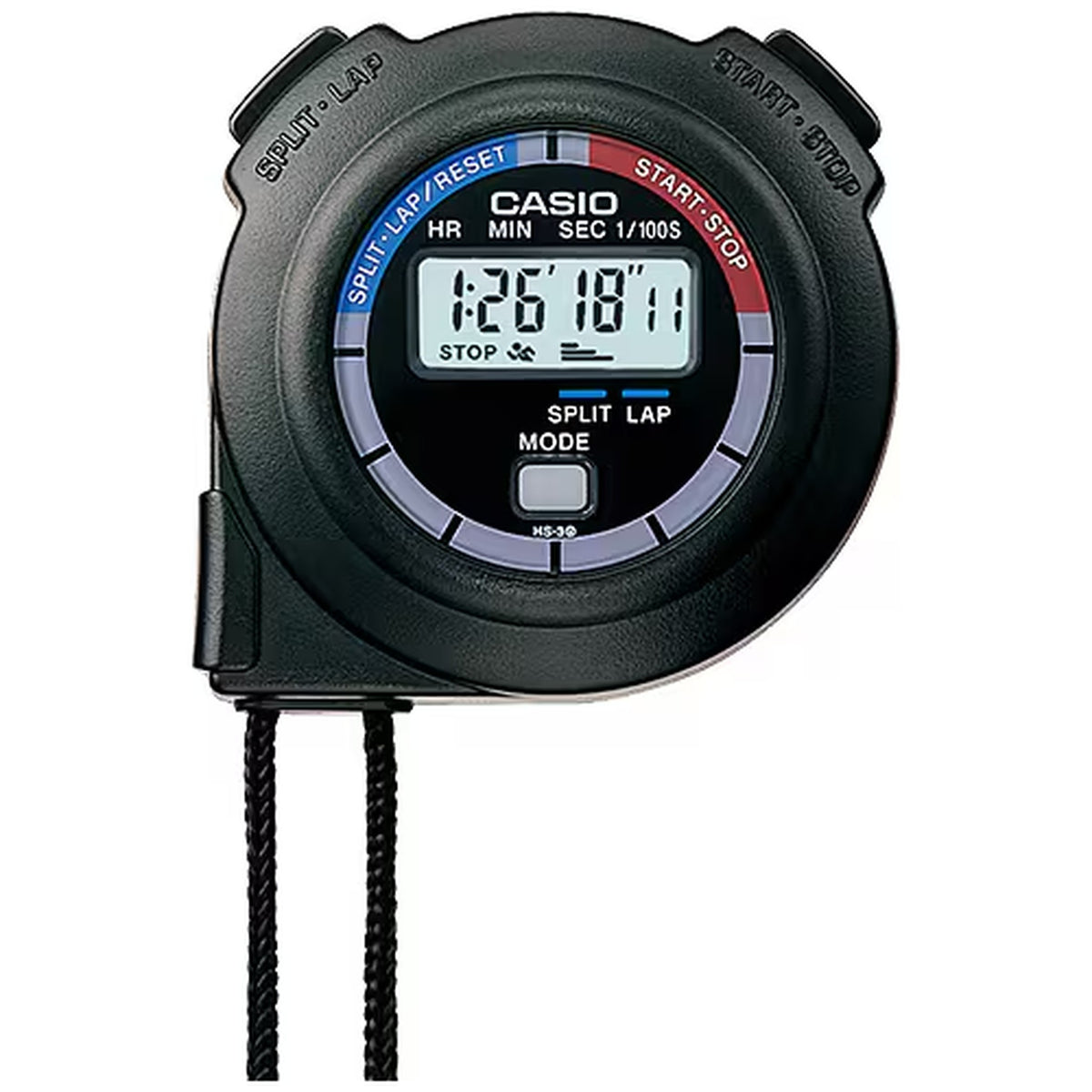 Casio HS-3V-1BR Multifunktions-Stoppuhr Schwarz