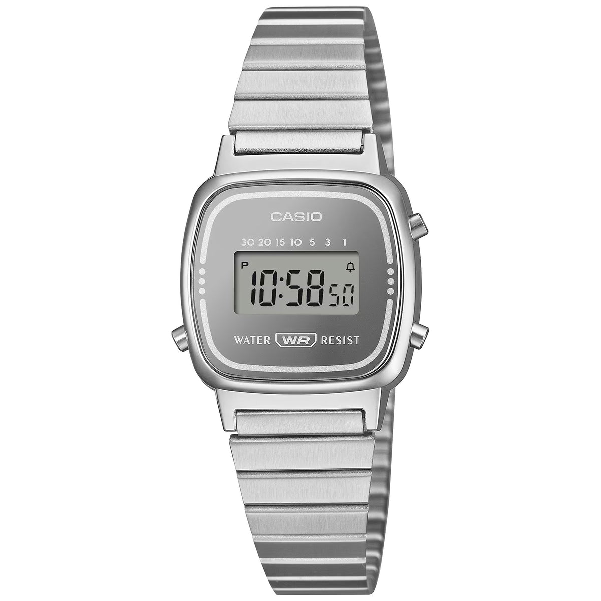 Montre Casio Vintage LA670WES-7A Digitale Argenté Femme