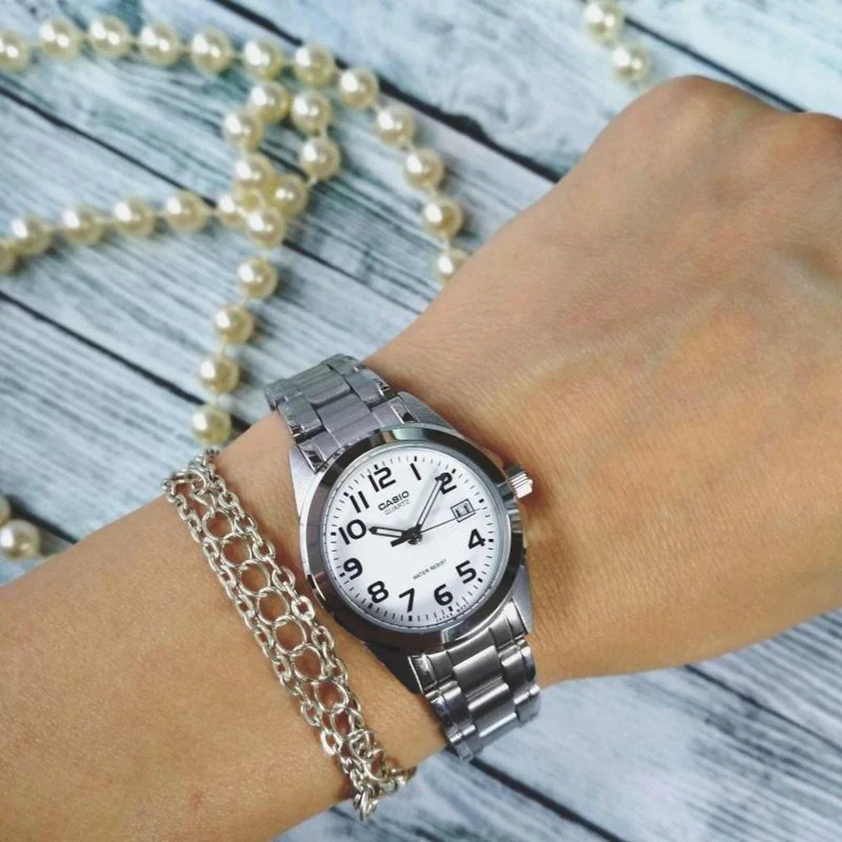 Casio Uhr LTP-1259PD-7B Damen Weiß