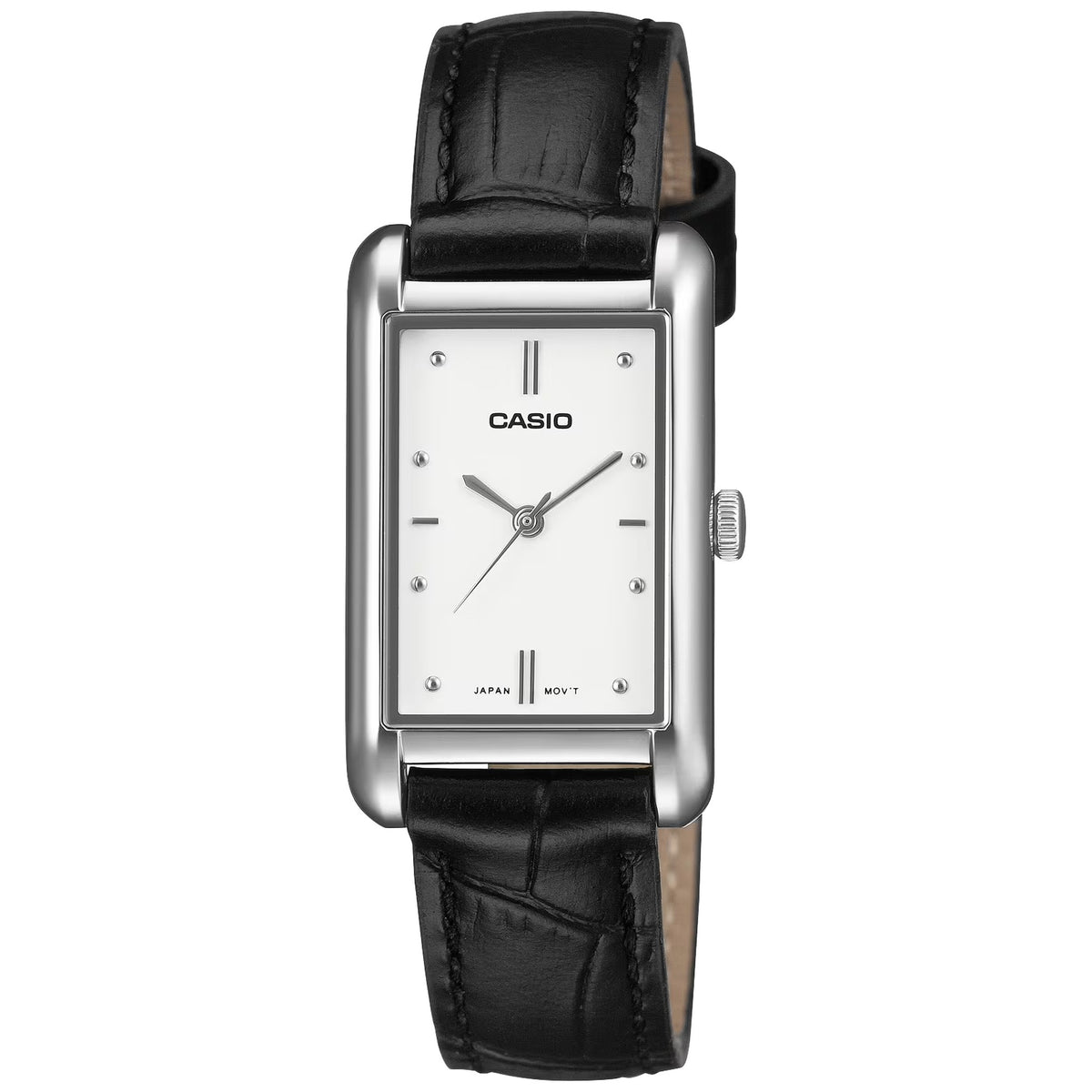 Casio LTP-B171L-7A1 Damenuhr Rechteckig Weiß Leder Schwarz