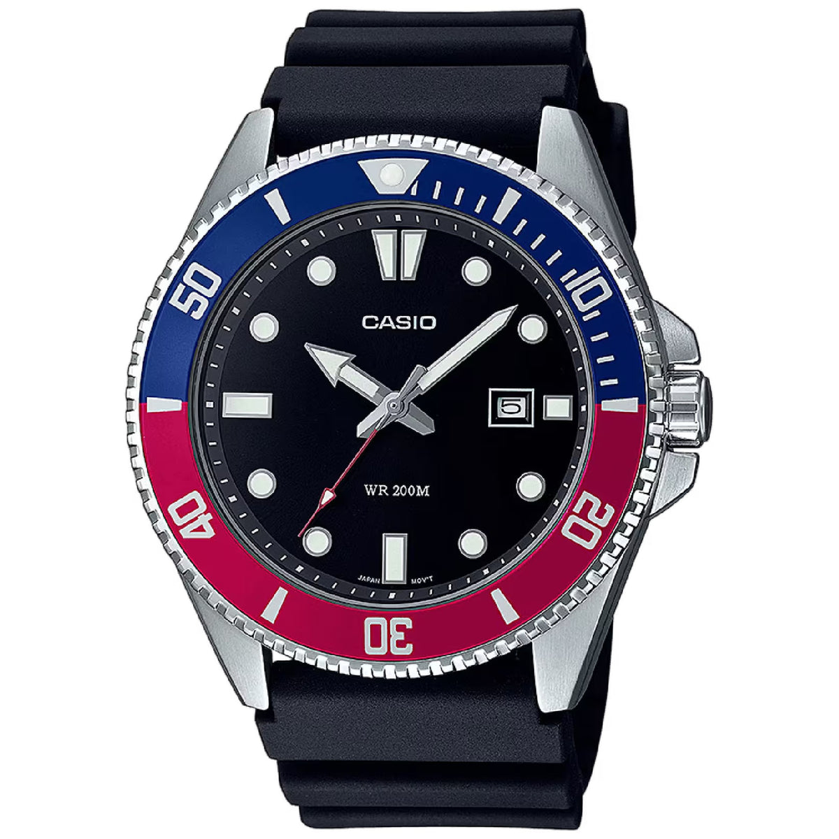Casio MDV-107-1A3V Herrenuhr Schwarz Blau Rot