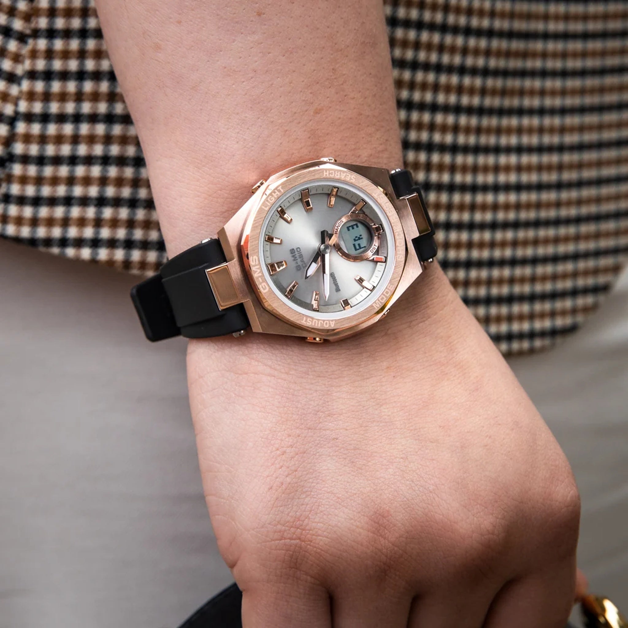 Casio Baby-G MSG-B100G-1A Damenuhr Schwarz Roségold