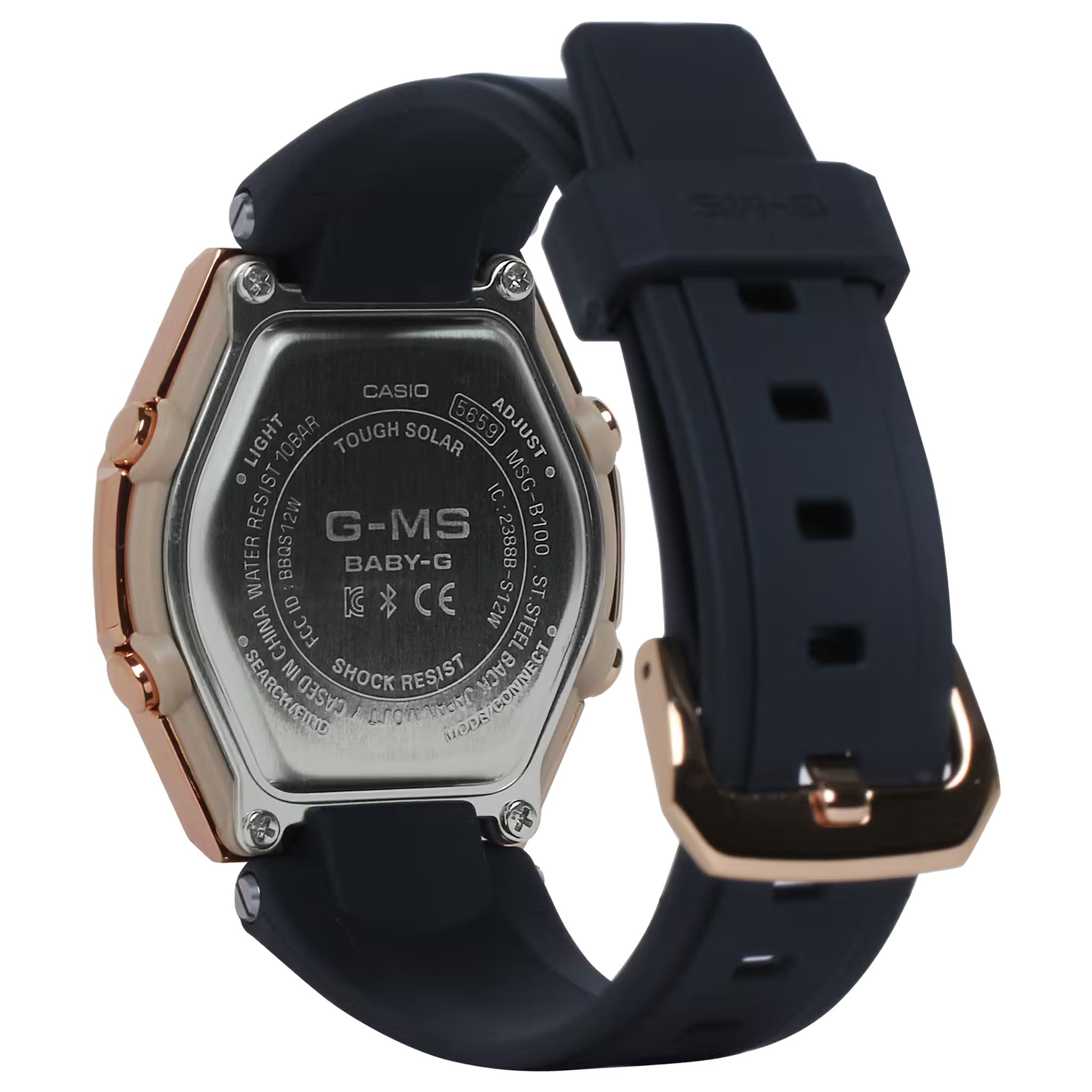 Casio Baby-G MSG-B100G-1A Damenuhr Schwarz Roségold
