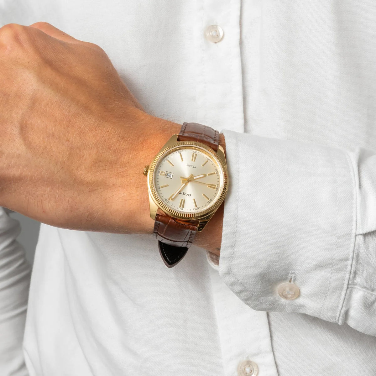 Montre Casio Timeless MTP-1302PGL-9AV Cuir Doré Homme