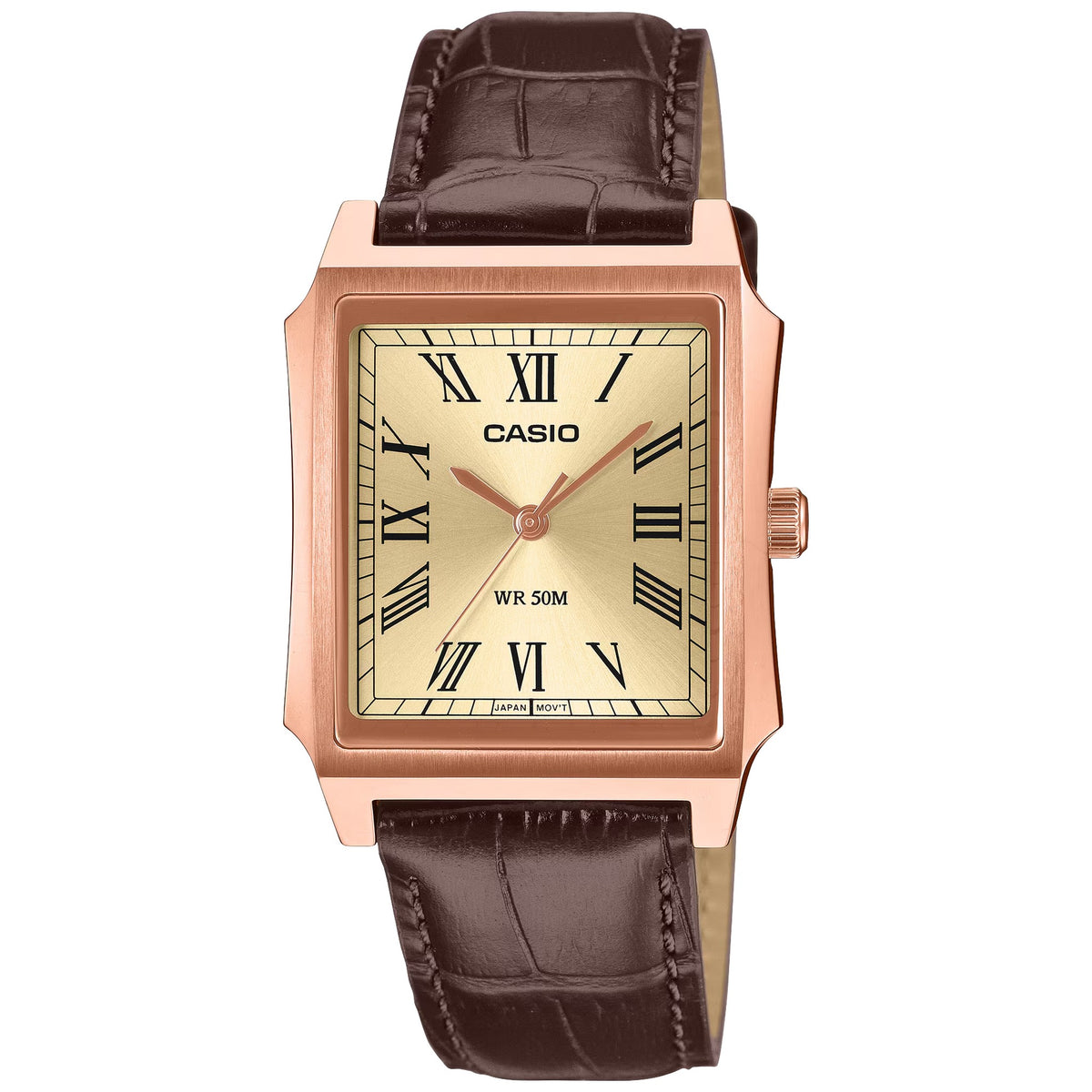 Casio Timeless MTP-B190RGL-9BV Uhr Rechteckig Römische Ziffern Roségold