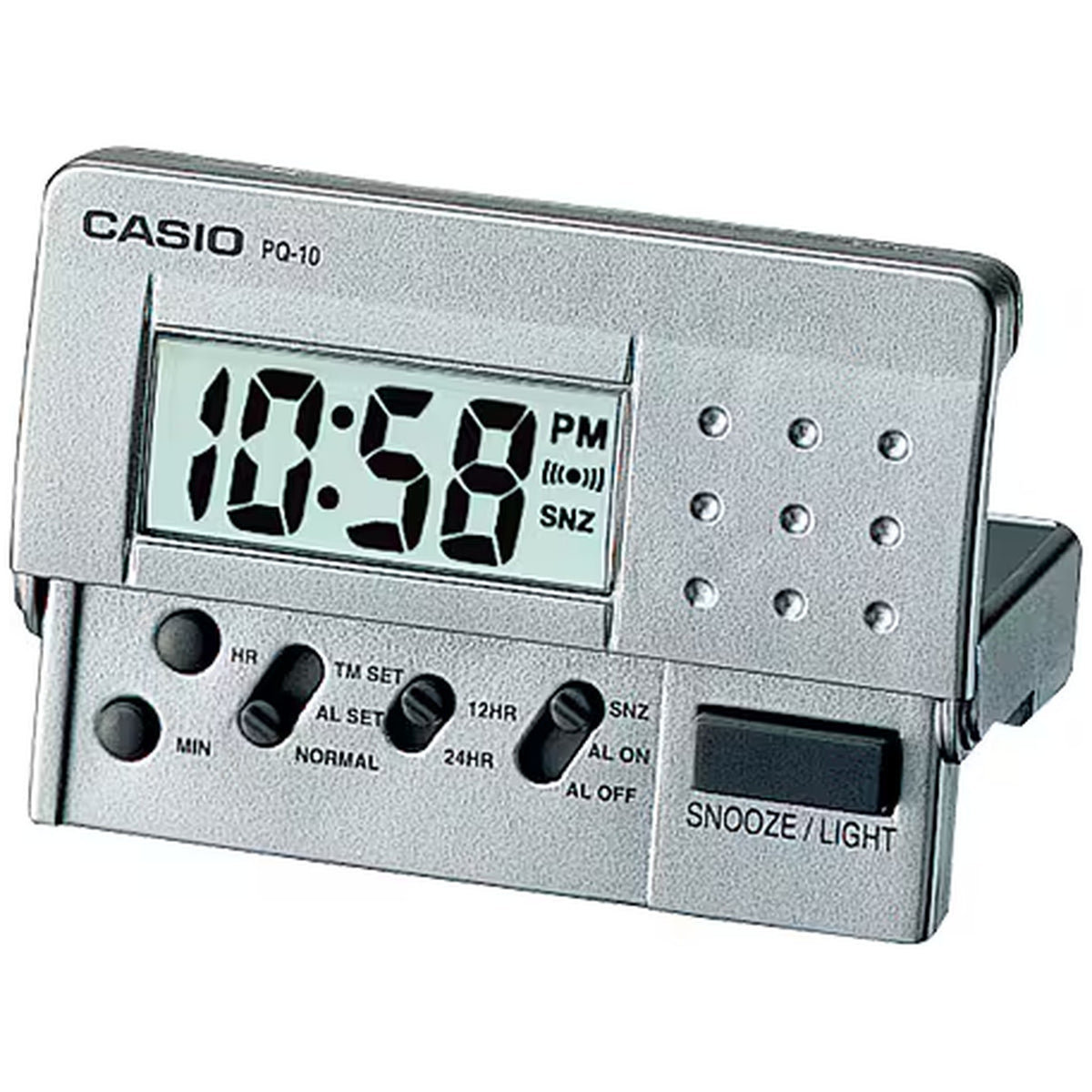 Casio PQ-10D-8R Silver Travel Alarm Clock