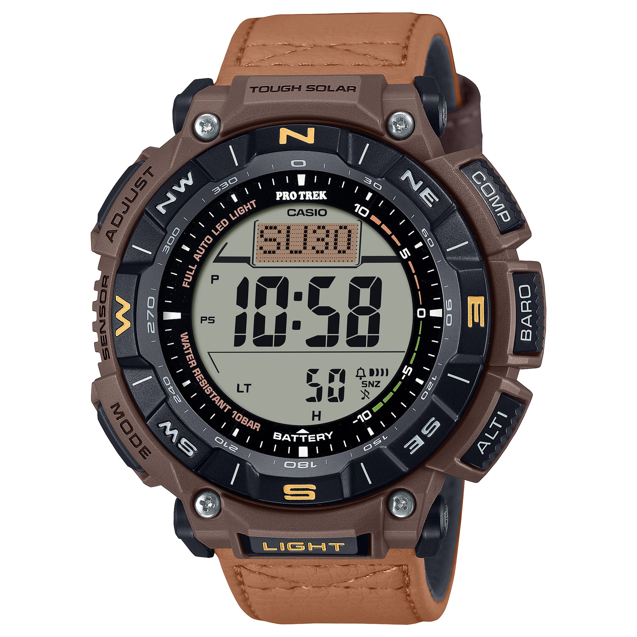 Casio Pro Trek PRG-340L-5 Men's Brown Leather Watch