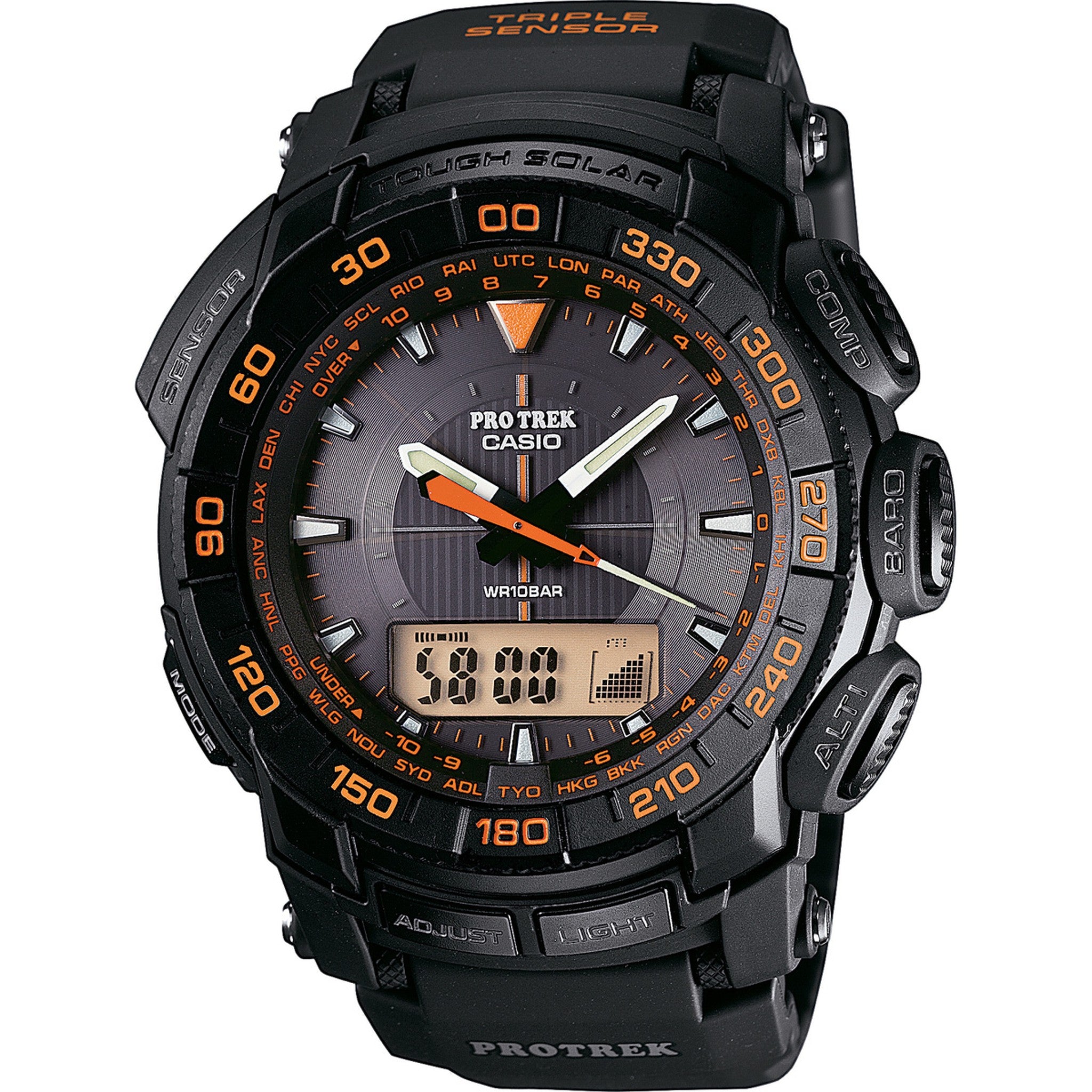 Casio Pro Trek PRG-550-1A4 Men's Black Orange Watch