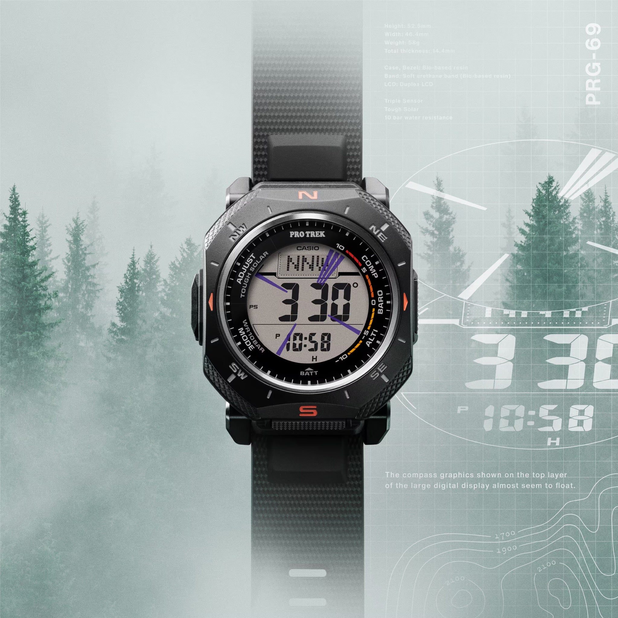 Men's Casio Pro Trek PRG-69-1 Black Watch