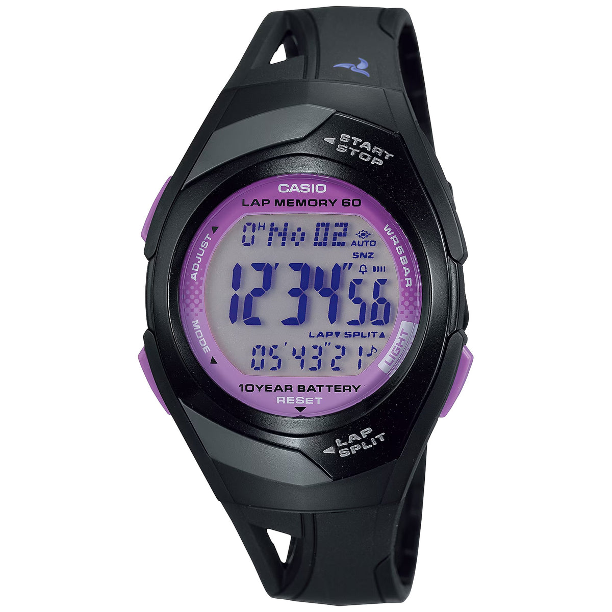 Montre Casio Sport STR-300-1C Podomètre Digitale Noir Violet