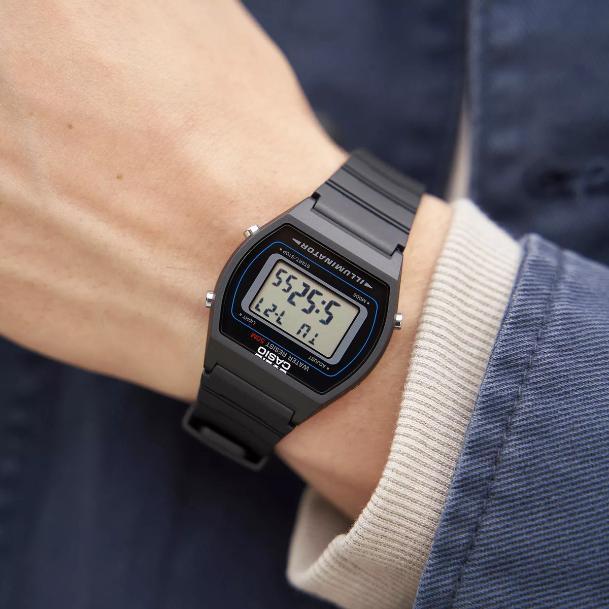 Casio Timeless Uhr W-202-1AV Digital Schwarz Herren