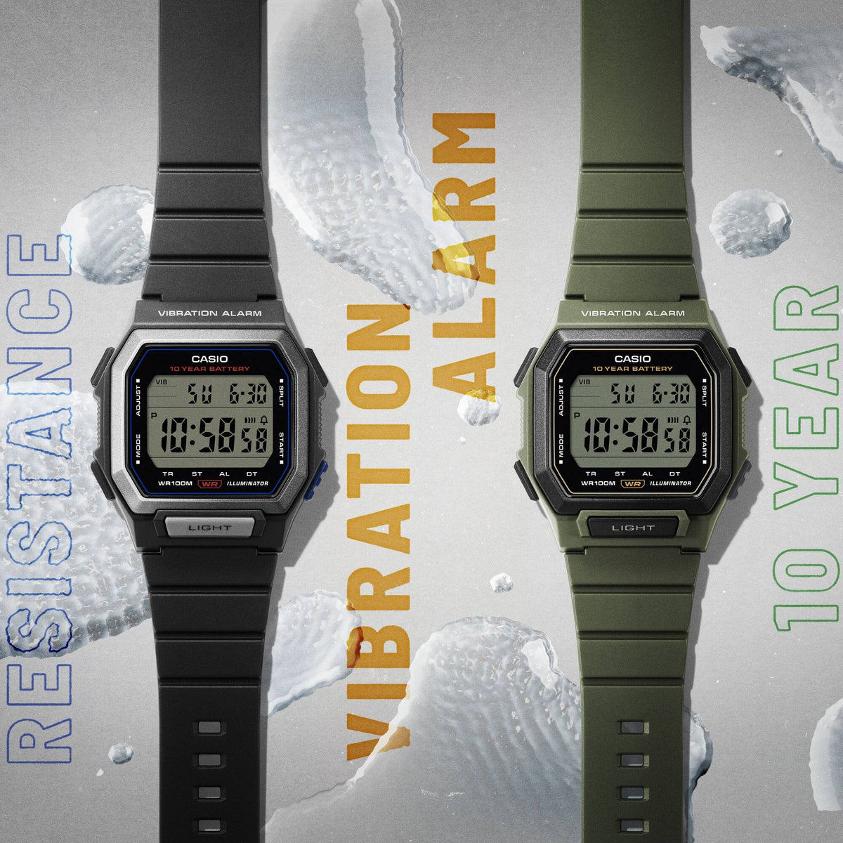 Casio W-738H-1BV Men's Digital Watch Black
