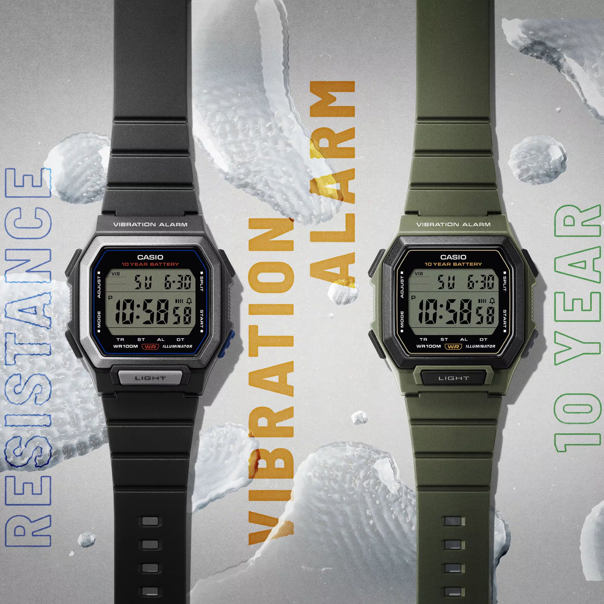 Casio W-738H-3AV Men's Green Digital Watch