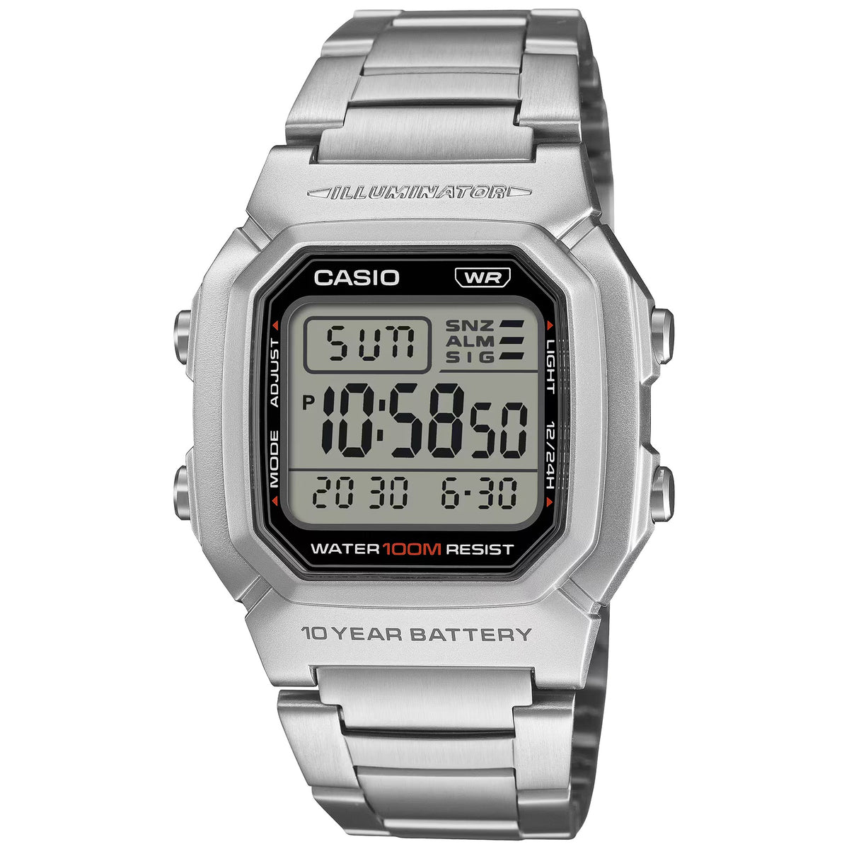Montre Casio Timeless W-800HD-1AV Digitale Argenté
