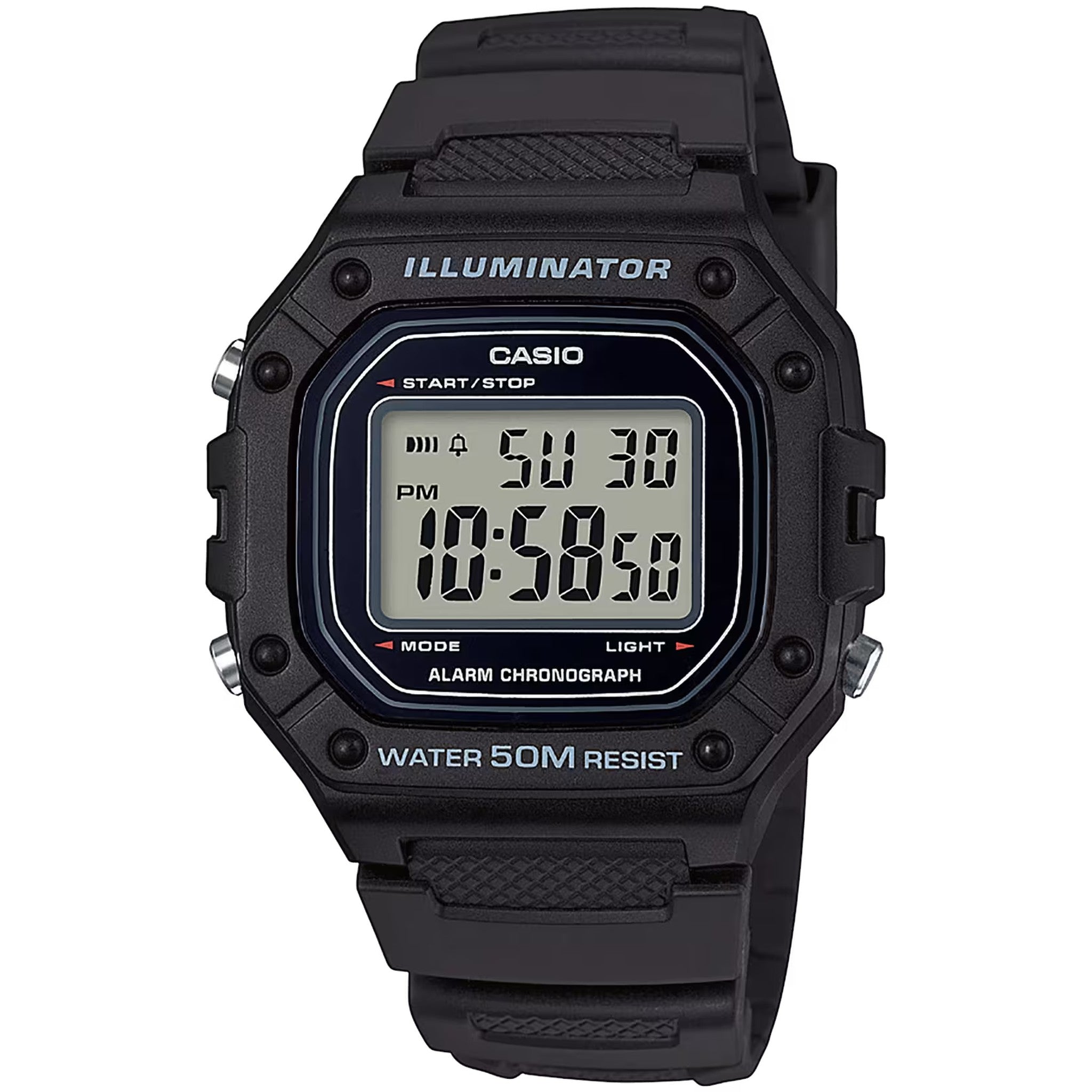 Casio Men's Watch W-218H-1A Quartz Digital Black