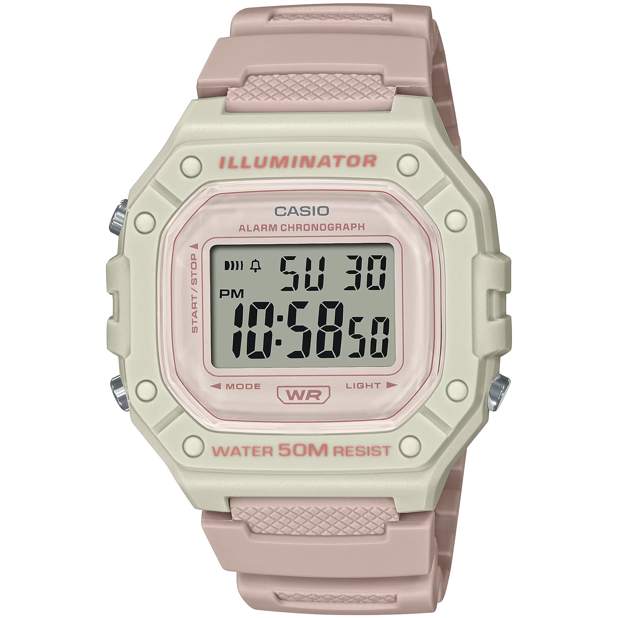 Montre Casio Femme W-218HC-4A2 Quartz Digitale Beige Rose