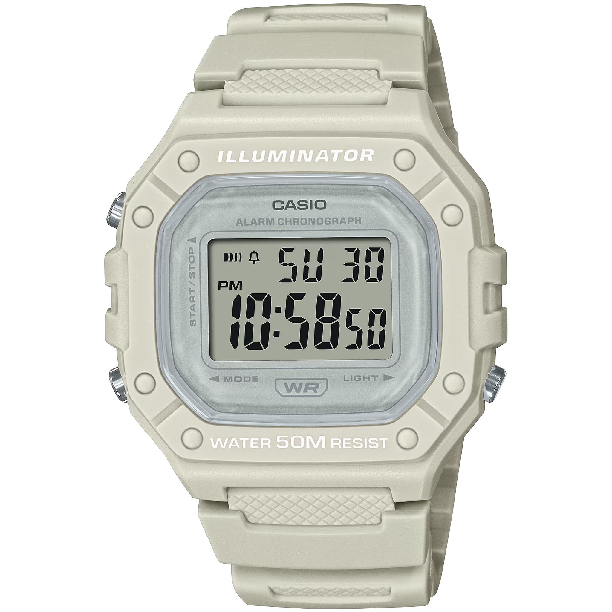 Montre Casio Femme W-218HC-8A Quartz Digitale Blanc Gris
