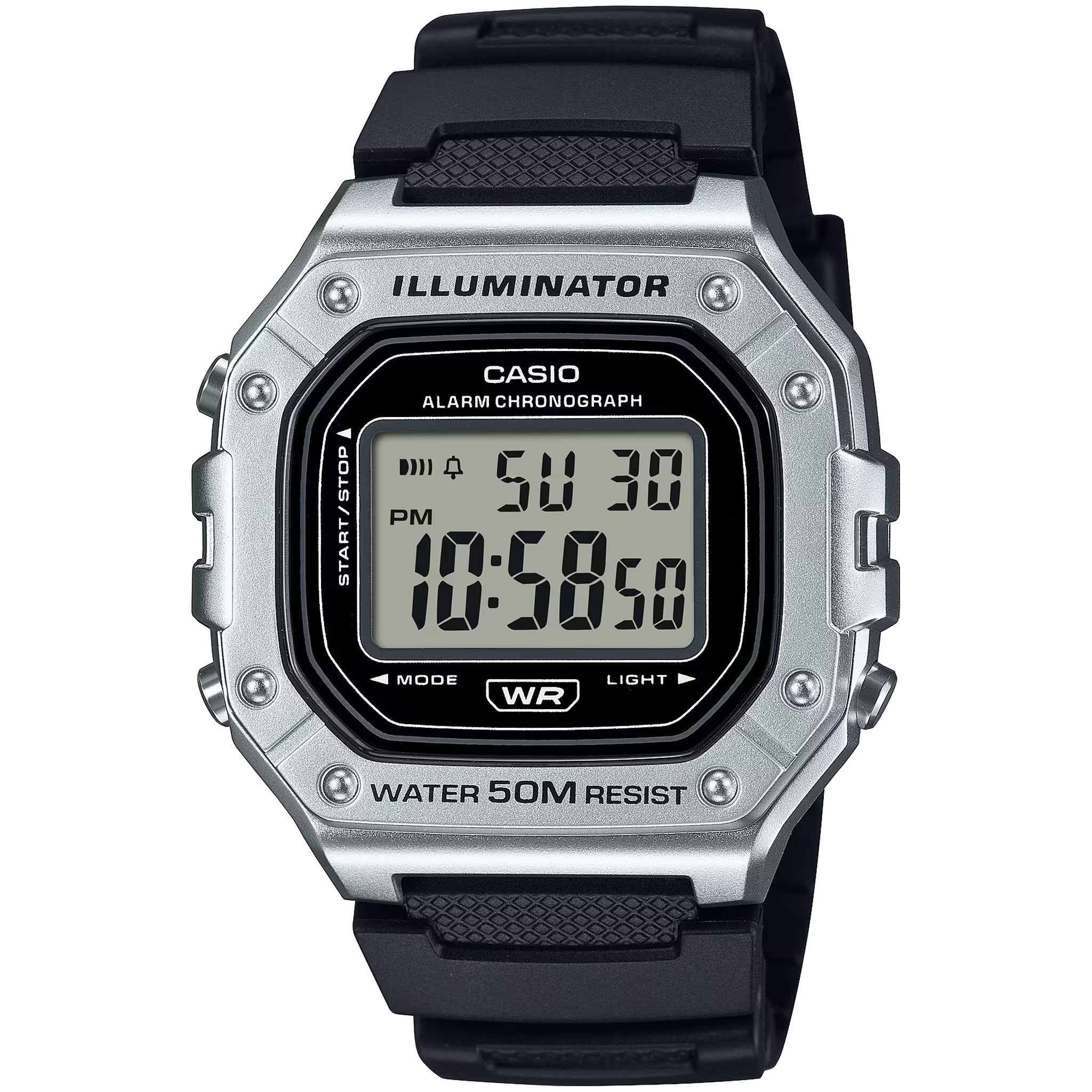 Casio Men's Watch W-218HM-7A Quartz Digital Silver Black