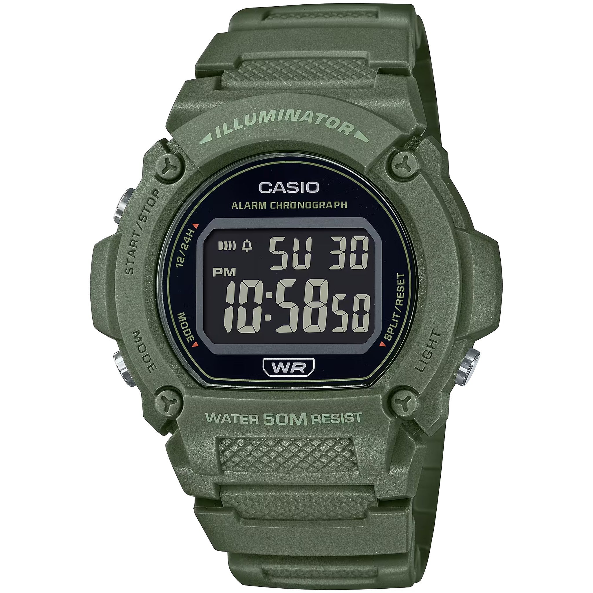 Casio Men's Watch W-219HC-3B Quartz Digital Green Black